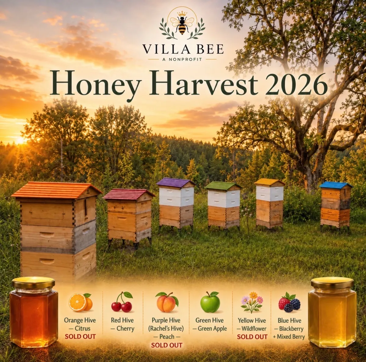 Villa Bee Honey Harvest 2026 poster